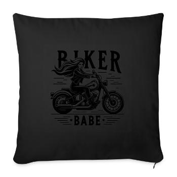 Biker Babe - Sofakissenbezug 45 x 45 cm - Schwarz - Vorne