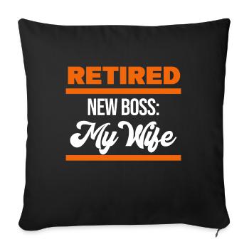 Career Senior Job Retirement Statement Retiree - Sofa pillowcase 17,3'' x 17,3'' (45 x 45 cm) - black - Front
