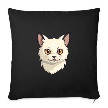 Balinesische Katze Cartoon Aquarell Illustration - Sofakissenbezug 45 x 45 cm - Schwarz - Vorne