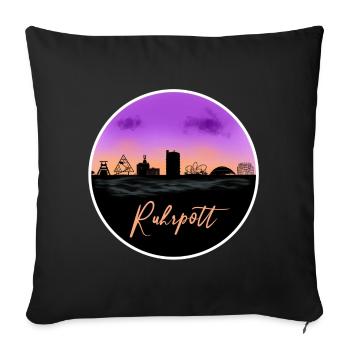 Ruhrpott Fineline Skyline - Sofakissenbezug 45 x 45 cm - Schwarz - Vorne