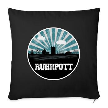Ruhrpott Blue Hour Skyline - Sofakissenbezug 45 x 45 cm - Schwarz - Vorne