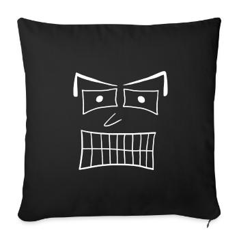Jonas (#6 de la collection Weska Face) - Housse de coussin décorative 45 x 45 cm - noir - Devant