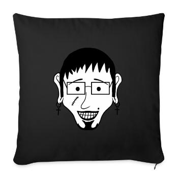 Franky (#7 from Weska Face collection) - Sofa pillowcase 17,3'' x 17,3'' (45 x 45 cm) - black - Front