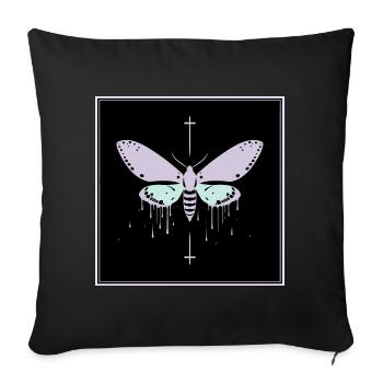 Ethereal Whispers in Mint and Lavender - Sofa pillowcase 17,3'' x 17,3'' (45 x 45 cm) - black - Front