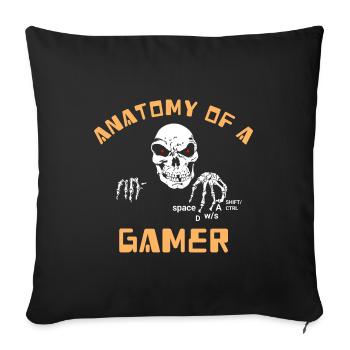Anatomy Of A Gamer Skeleton Hand Funny - Sofa pillowcase 17,3'' x 17,3'' (45 x 45 cm) - black - Front