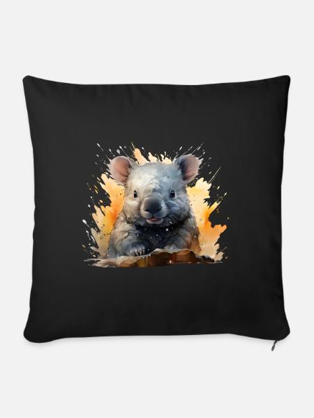 Wombat - Sofakissenbezug 45 x 45 cm - Schwarz