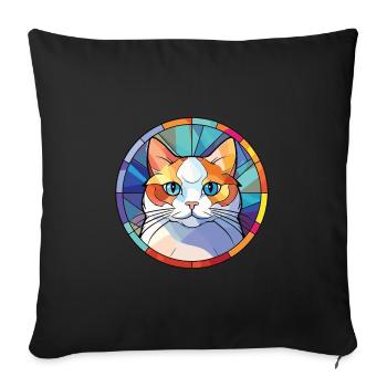 Munchkin-Katze bunte Aquarell-Haustier-Illustration - Sofakissenbezug 45 x 45 cm - Schwarz - Vorne