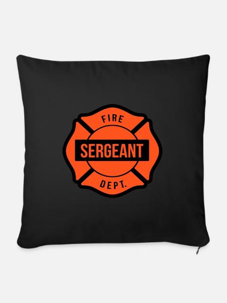 Feuerwehr Sergeant - Sofakissenbezug 45 x 45 cm - Schwarz