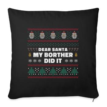 Cher Père Noël, c’était mon frère - Housse de coussin décorative 45 x 45 cm - noir - Devant