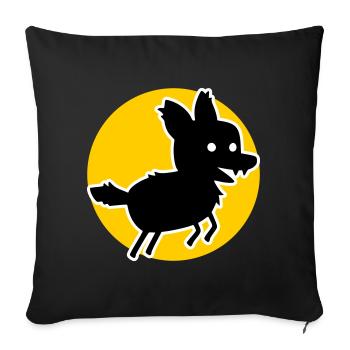 Wolf – Wildes Naturmotiv & Tierschutz Statement - Sofakissenbezug 45 x 45 cm - Schwarz - Vorne