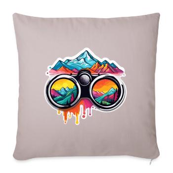 Jumelles / Observation / Observation / Aventure - Housse de coussin décorative 45 x 45 cm - taupe clair - Devant