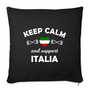 Supporters from Italy - Sofa pillowcase 17,3'' x 17,3'' (45 x 45 cm) - black - Front
