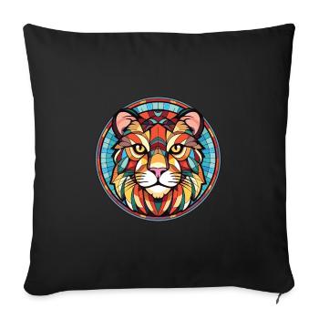 Tiger Cat Breed Colorful Watercolor Illustration - Sofa pillowcase 17,3'' x 17,3'' (45 x 45 cm) - black - Front