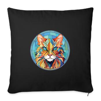 Laperm Cat Breed Illustration aquarelle colorée - Housse de coussin décorative 45 x 45 cm - noir - Devant