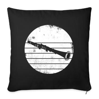 Esquisse de clarinette - Housse de coussin décorative 45 x 45 cm - noir - Devant
