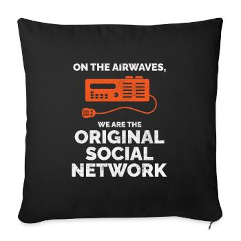 Amateur Ham Radio Operator Original Social Network - Sofa pillowcase 17,3'' x 17,3'' (45 x 45 cm) - black - Front