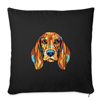 Bosnian Coarse Haired Hound Dog Breed Watercolor - Sofa pillowcase 17,3'' x 17,3'' (45 x 45 cm) - black - Front