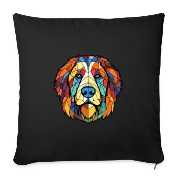 Caucasian Ovcharka Dog Breed Colorful Watercolor - Sofa pillowcase 17,3'' x 17,3'' (45 x 45 cm) - black - Front