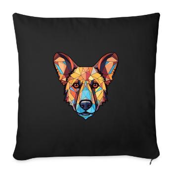 Bucovina Shepherd Dog Breed Colorful Watercolor - Sofa pillowcase 17,3'' x 17,3'' (45 x 45 cm) - black - Front