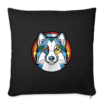 Canadian Eskimo Dog Breed Watercolor Illustration - Sofa pillowcase 17,3'' x 17,3'' (45 x 45 cm) - black - Front