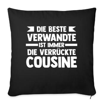 Cousinen Cousine - Sofakissenbezug 45 x 45 cm - Schwarz - Vorne