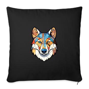 Canadian Labrador Husky Dog Breed Watercolor Glass - Sofa pillowcase 17,3'' x 17,3'' (45 x 45 cm) - black - Front