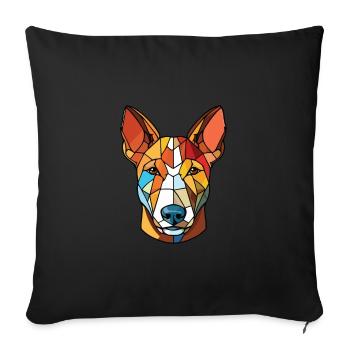 Bull Terrier Dog Breed Watercolor Illustration - Sofa pillowcase 17,3'' x 17,3'' (45 x 45 cm) - black - Front