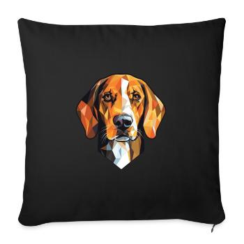 Aquarelle de chien Foxhound de Virginie noir et feu - Housse de coussin décorative 45 x 45 cm - noir - Devant