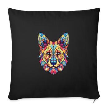Bohemian Shepherd Dog Breed Colorful Watercolor - Sofa pillowcase 17,3'' x 17,3'' (45 x 45 cm) - black - Front