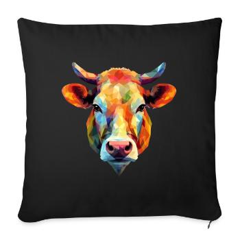 Cow Polygon Calf Cattle Bull Cows - Sofa pillowcase 17,3'' x 17,3'' (45 x 45 cm) - black - Front