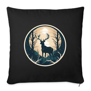 Cerf Nature - Housse de coussin décorative 45 x 45 cm - noir - Devant