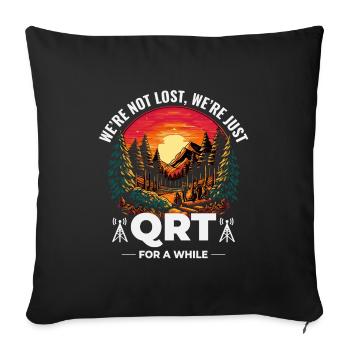 QRT dans la nature Opérateurs de radio amateur Coucher de soleil en plein air - Housse de coussin décorative 45 x 45 cm - noir - Devant