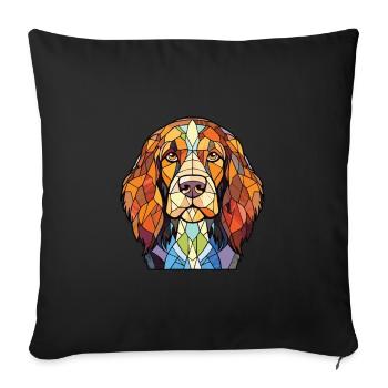 Dutch Smoushond Dog Breed Watercolor Illustration - Sofa pillowcase 17,3'' x 17,3'' (45 x 45 cm) - black - Front