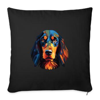 Gordon Setter chien race Illustration à l’aquarelle - Housse de coussin décorative 45 x 45 cm - noir - Devant