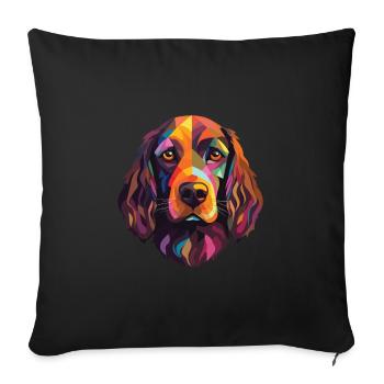 Field Spaniel Hunderasse Aquarell Illustration - Sofakissenbezug 45 x 45 cm - Schwarz - Vorne