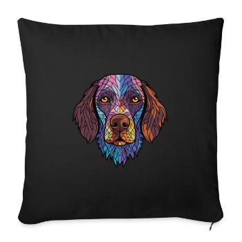 Braque Allemand à poil dur Chien Race Aquarelle - Housse de coussin décorative 45 x 45 cm - noir - Devant