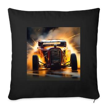 Rusty Hot Rod racing #8 - Housse de coussin décorative 45 x 45 cm - noir - Devant