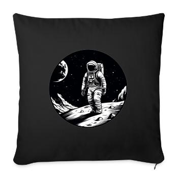 Lune des astronautes - Housse de coussin décorative 45 x 45 cm - noir - Devant