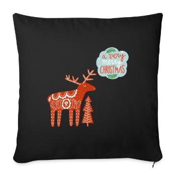a very merry Christmas - Sofa pillowcase 17,3'' x 17,3'' (45 x 45 cm) - black - Front