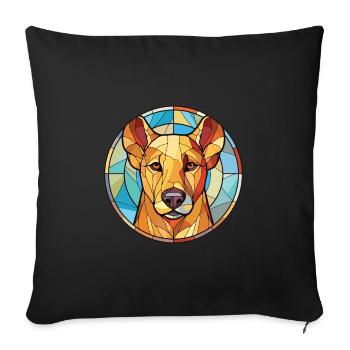 Finnish Hound Dog Breed Watercolor Illustration - Sofa pillowcase 17,3'' x 17,3'' (45 x 45 cm) - black - Front