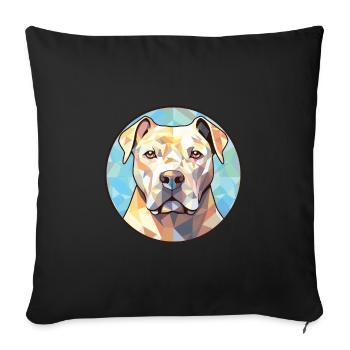 French White And Orange Hound Dog Breed Watercolor - Sofa pillowcase 17,3'' x 17,3'' (45 x 45 cm) - black - Front