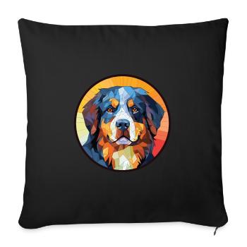 Berner Sennenhund Rasse Aquarell Illustration - Sofakissenbezug 45 x 45 cm - Schwarz - Vorne