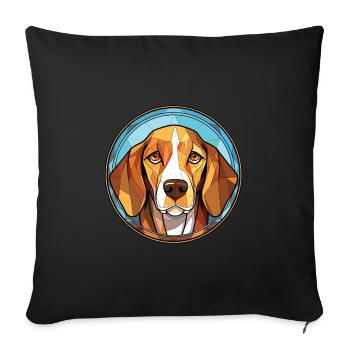 Galgo Español chien race aquarelle Illustration - Housse de coussin décorative 45 x 45 cm - noir - Devant