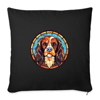 Georgian Shepherd Dog Breed Colorful Watercolor - Sofa pillowcase 17,3'' x 17,3'' (45 x 45 cm) - black - Front
