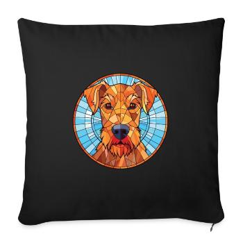 Irish Terrier Dog Breed Watercolor Illustration - Sofa pillowcase 17,3'' x 17,3'' (45 x 45 cm) - black - Front