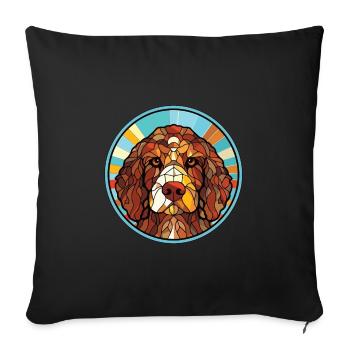 Barbet Dog Breed Colorful Watercolor Illustration - Sofa pillowcase 17,3'' x 17,3'' (45 x 45 cm) - black - Front