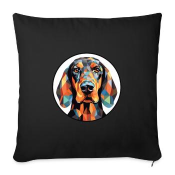 Schwarz und Tan Coonhound Hunderasse Aquarellglas - Sofakissenbezug 45 x 45 cm - Schwarz - Vorne