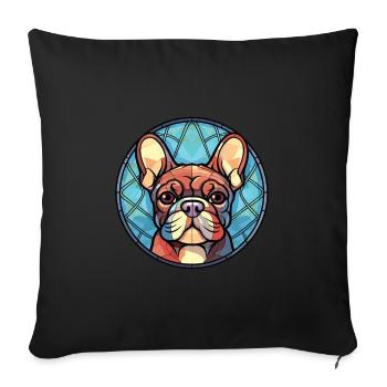 German Pinscher Dog Breed Watercolor Illustration - Sofa pillowcase 17,3'' x 17,3'' (45 x 45 cm) - black - Front
