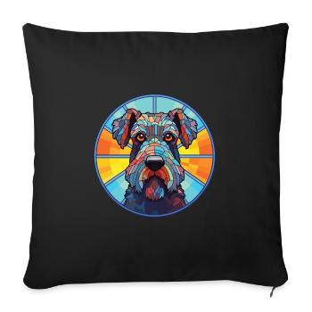 Kerry Blue Terrier Dog Breed Colorful Watercolor - Sofa pillowcase 17,3'' x 17,3'' (45 x 45 cm) - black - Front