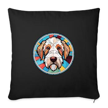 Sealyham Terrier Dog Breed Watercolor Illustration - Sofa pillowcase 17,3'' x 17,3'' (45 x 45 cm) - black - Front